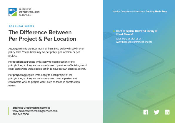 The Difference Between Per Project & Per Location Cover Sheet