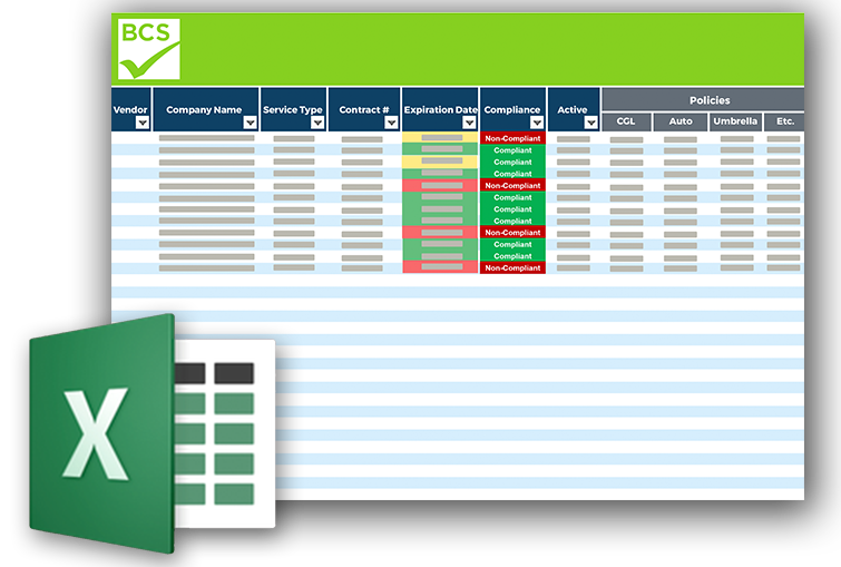 COI Tracking Excel Template