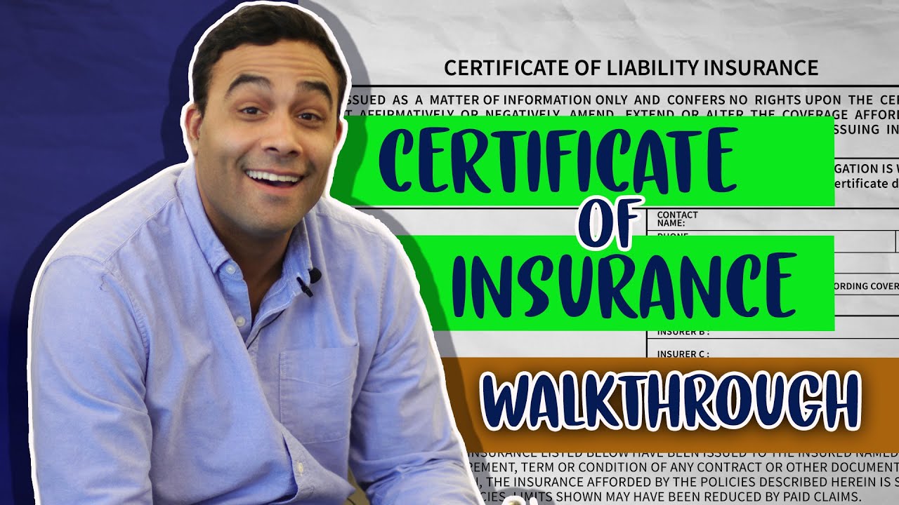 How to read a certificate of insurance 